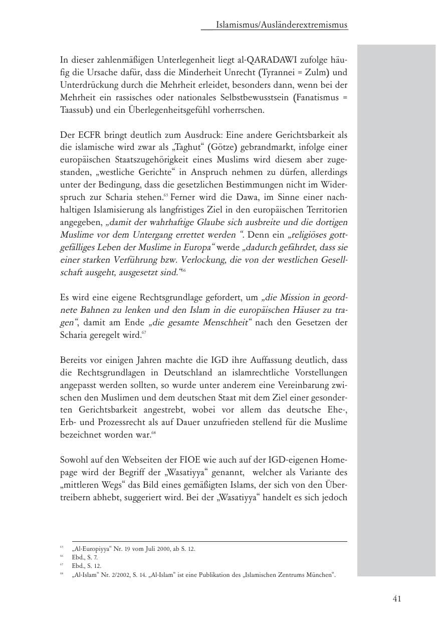 Seite 42 des Verfassungsschutzbericht 2005 Baden-Württemberg