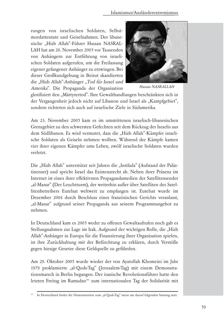 Seite 60 des Verfassungsschutzbericht 2005 Baden-Württemberg