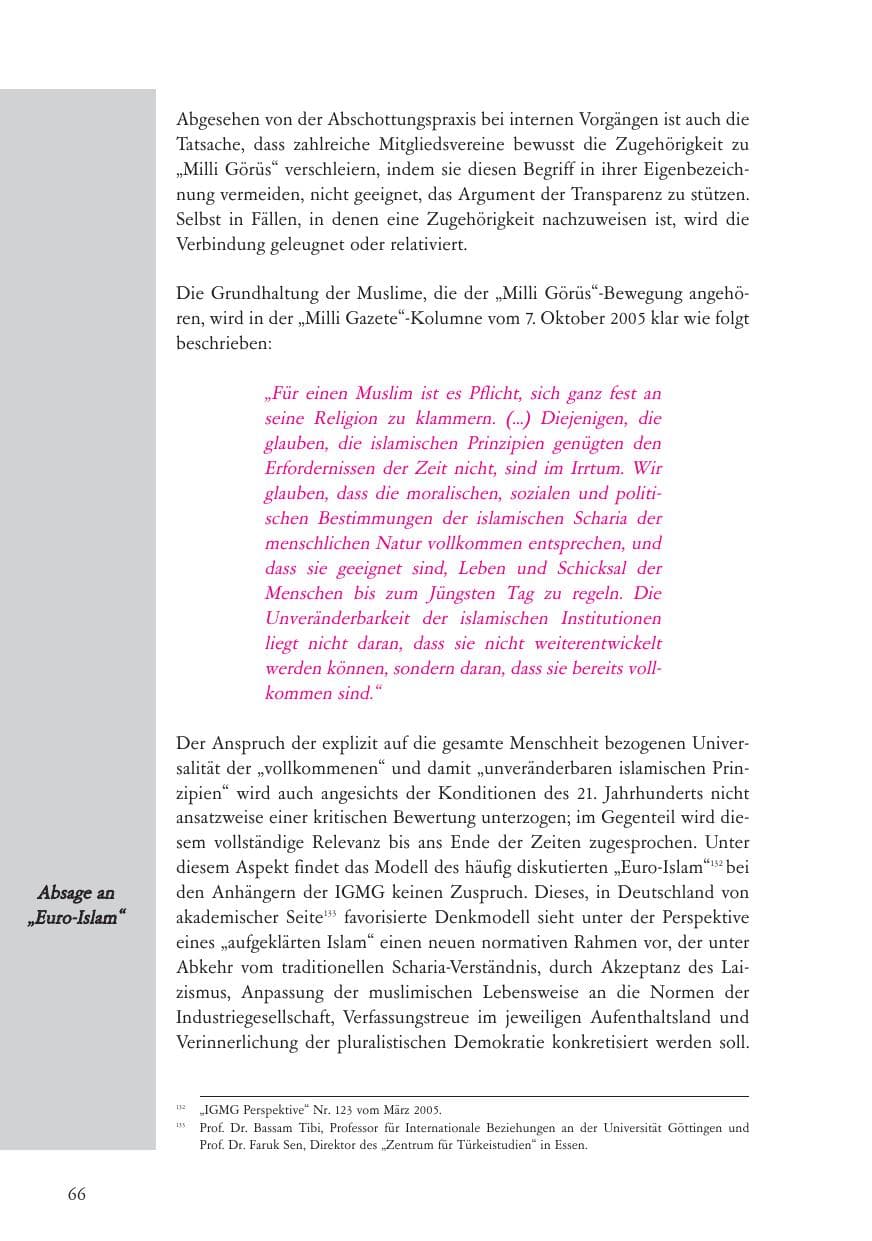 Seite 67 des Verfassungsschutzbericht 2005 Baden-Württemberg