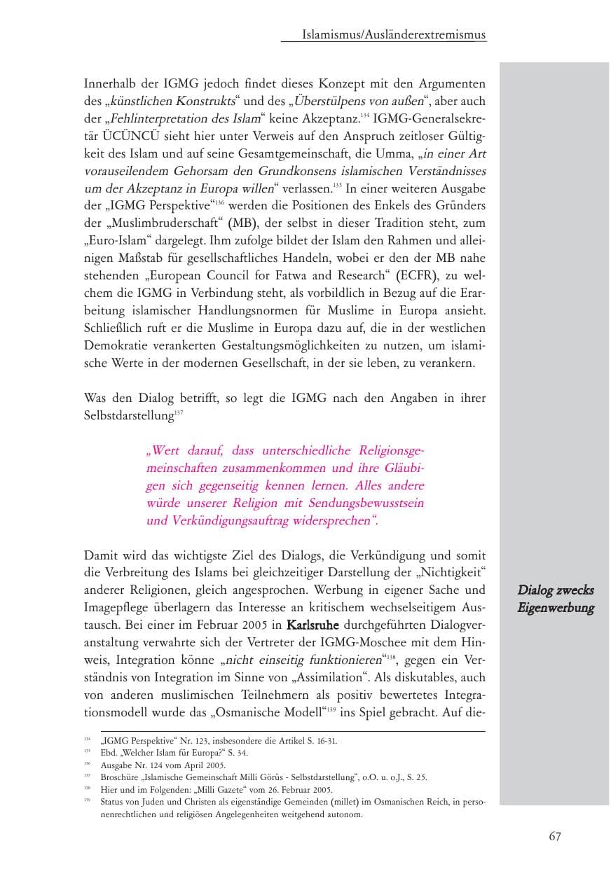 Seite 68 des Verfassungsschutzbericht 2005 Baden-Württemberg