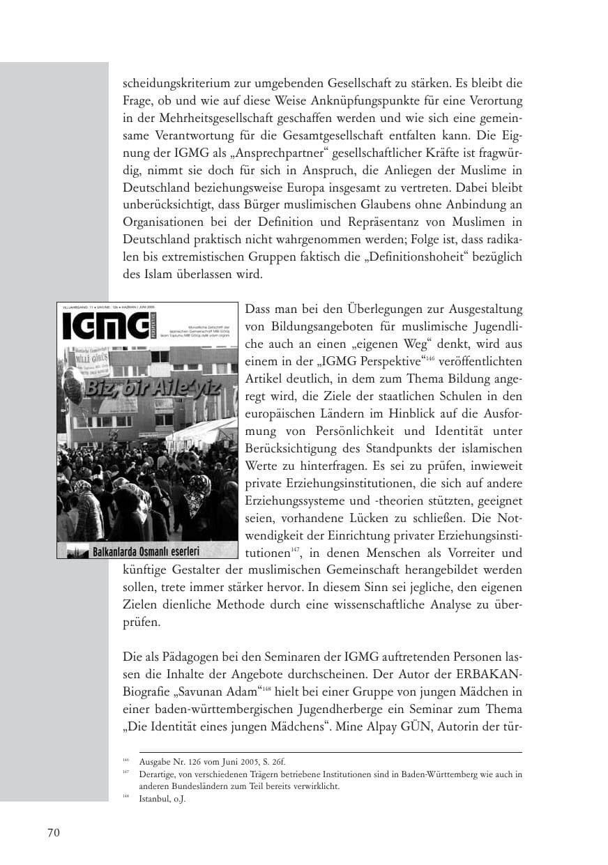 Seite 71 des Verfassungsschutzbericht 2005 Baden-Württemberg