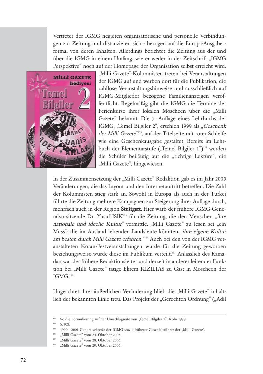 Seite 73 des Verfassungsschutzbericht 2005 Baden-Württemberg