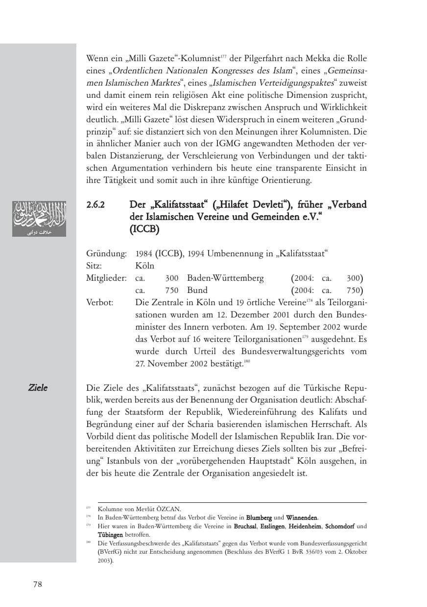 Seite 79 des Verfassungsschutzbericht 2005 Baden-Württemberg