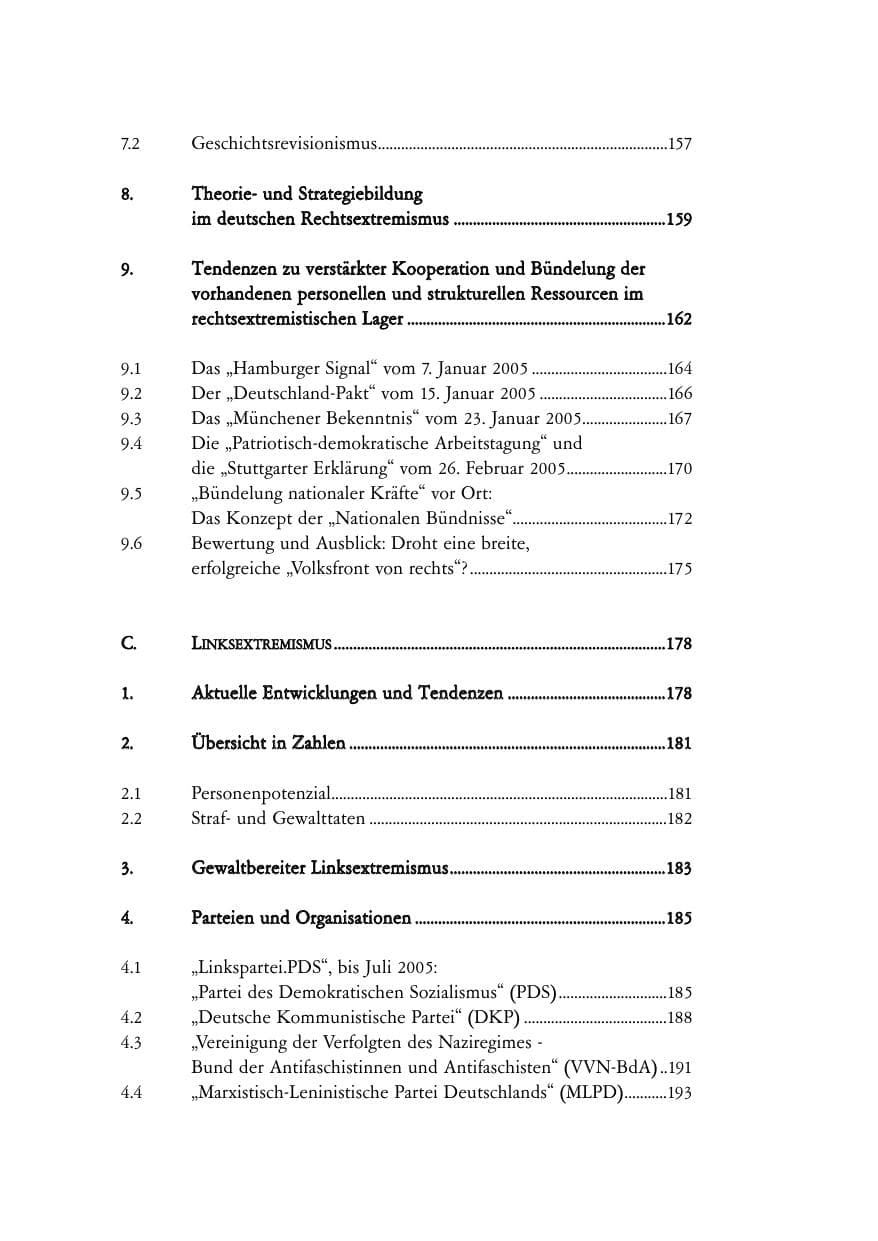 Seite 10 des Verfassungsschutzbericht 2005 Baden-Württemberg