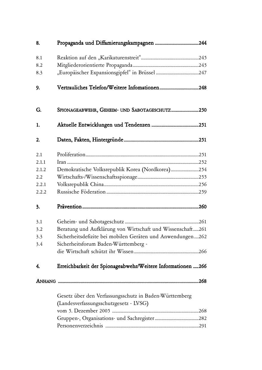 Seite 12 des Verfassungsschutzbericht 2006 Baden-Württemberg