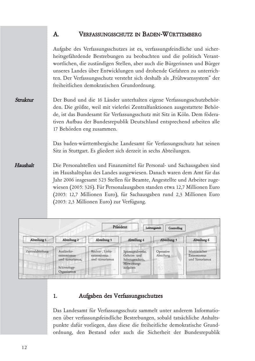 Seite 13 des Verfassungsschutzbericht 2006 Baden-Württemberg