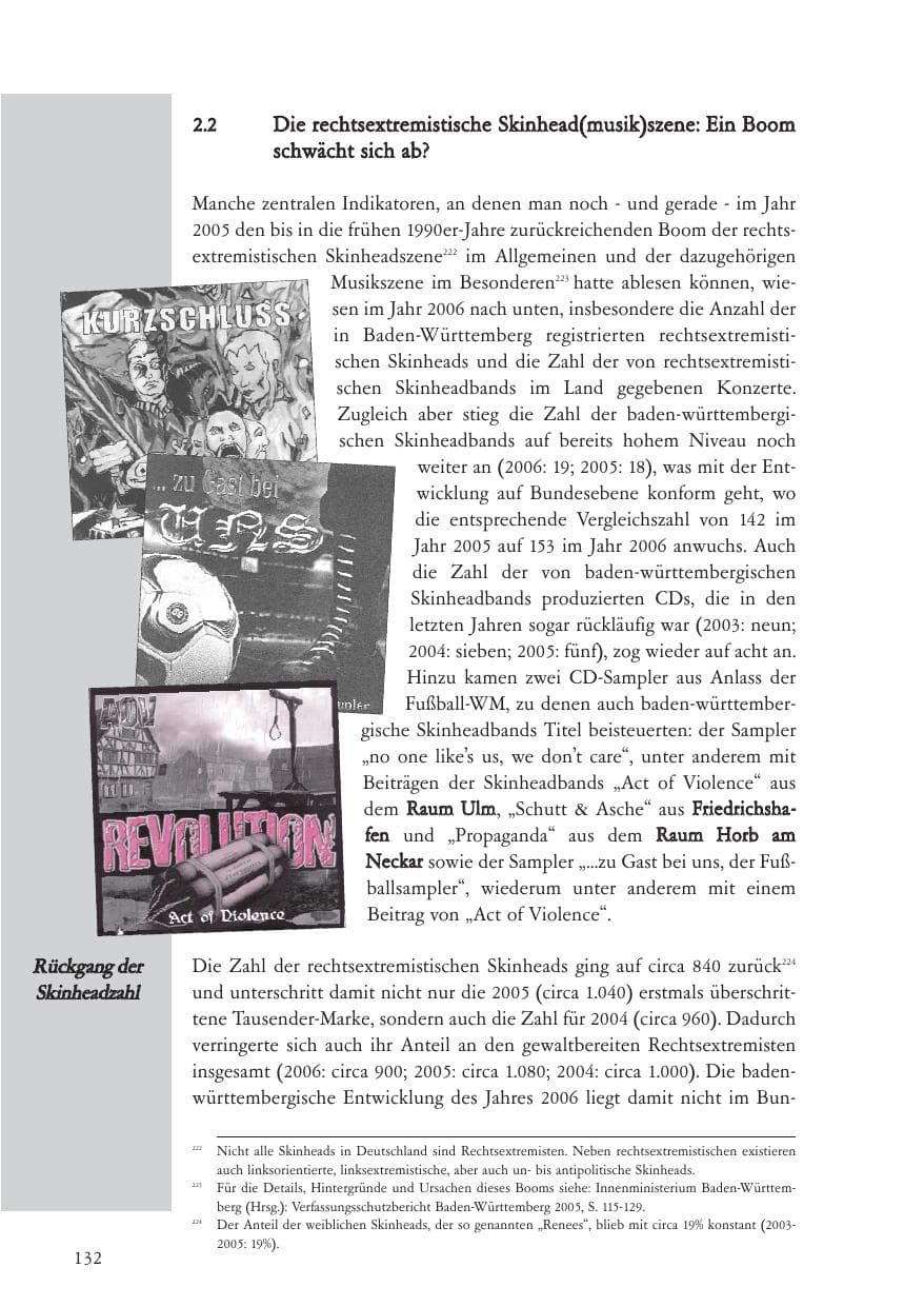 Seite 133 des Verfassungsschutzbericht 2006 Baden-Württemberg