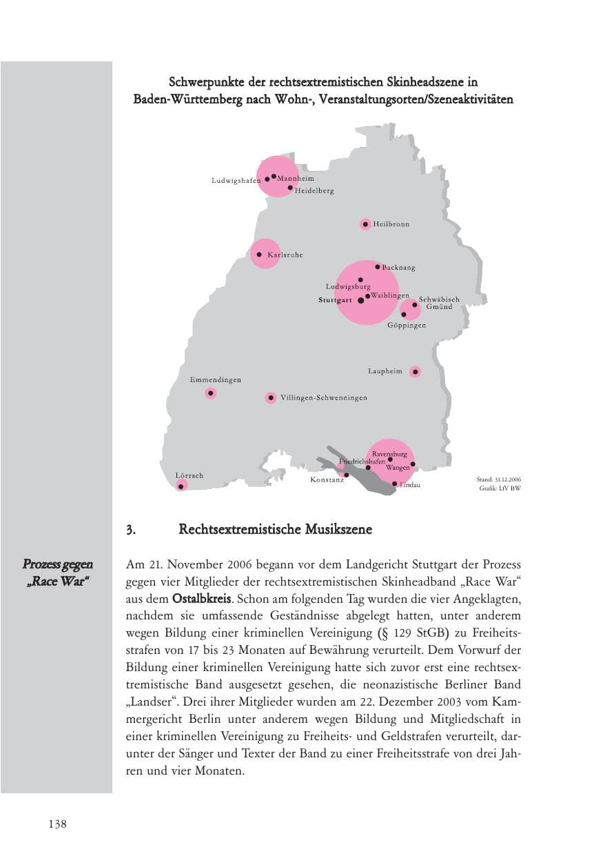 Seite 139 des Verfassungsschutzbericht 2006 Baden-Württemberg