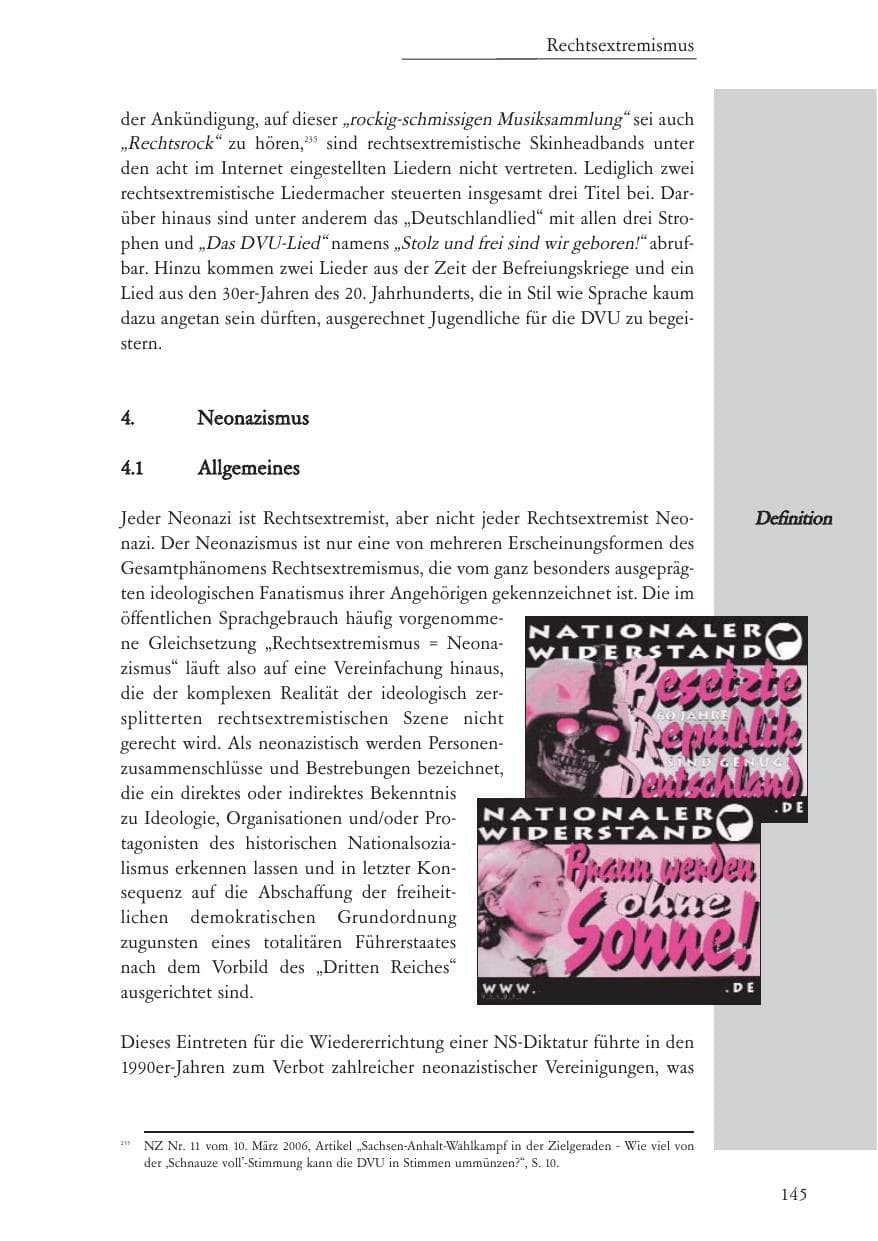 Seite 146 des Verfassungsschutzbericht 2006 Baden-Württemberg