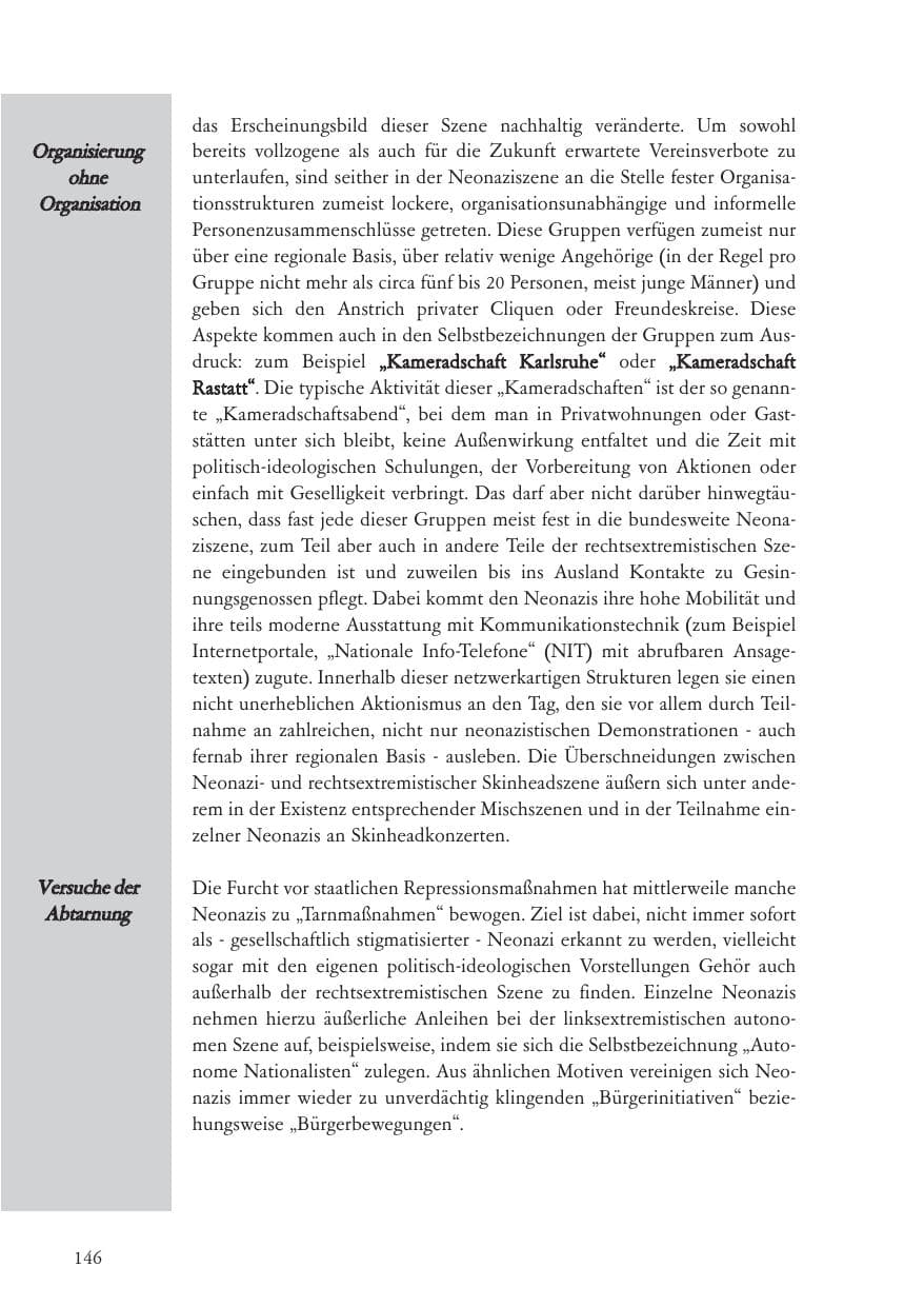 Seite 147 des Verfassungsschutzbericht 2006 Baden-Württemberg