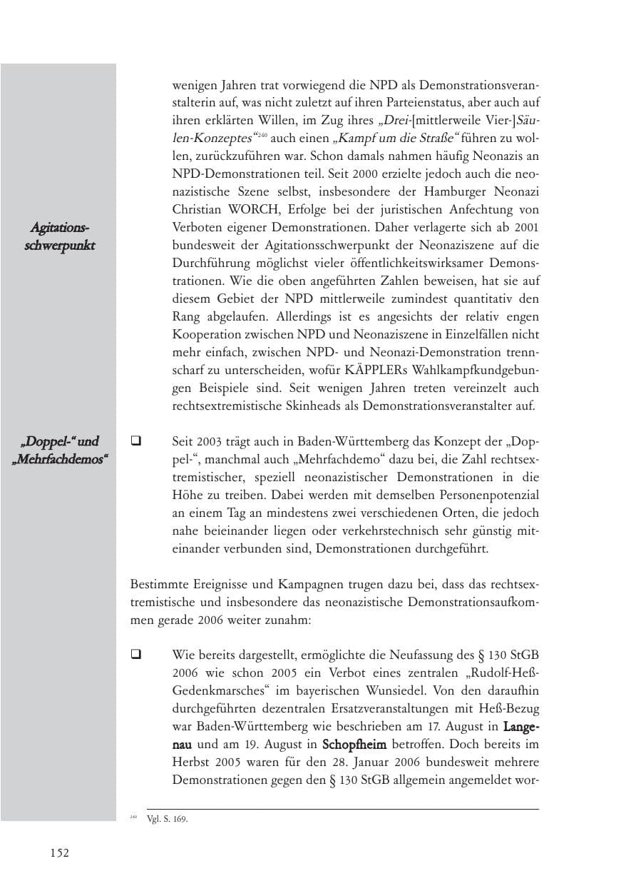 Seite 153 des Verfassungsschutzbericht 2006 Baden-Württemberg