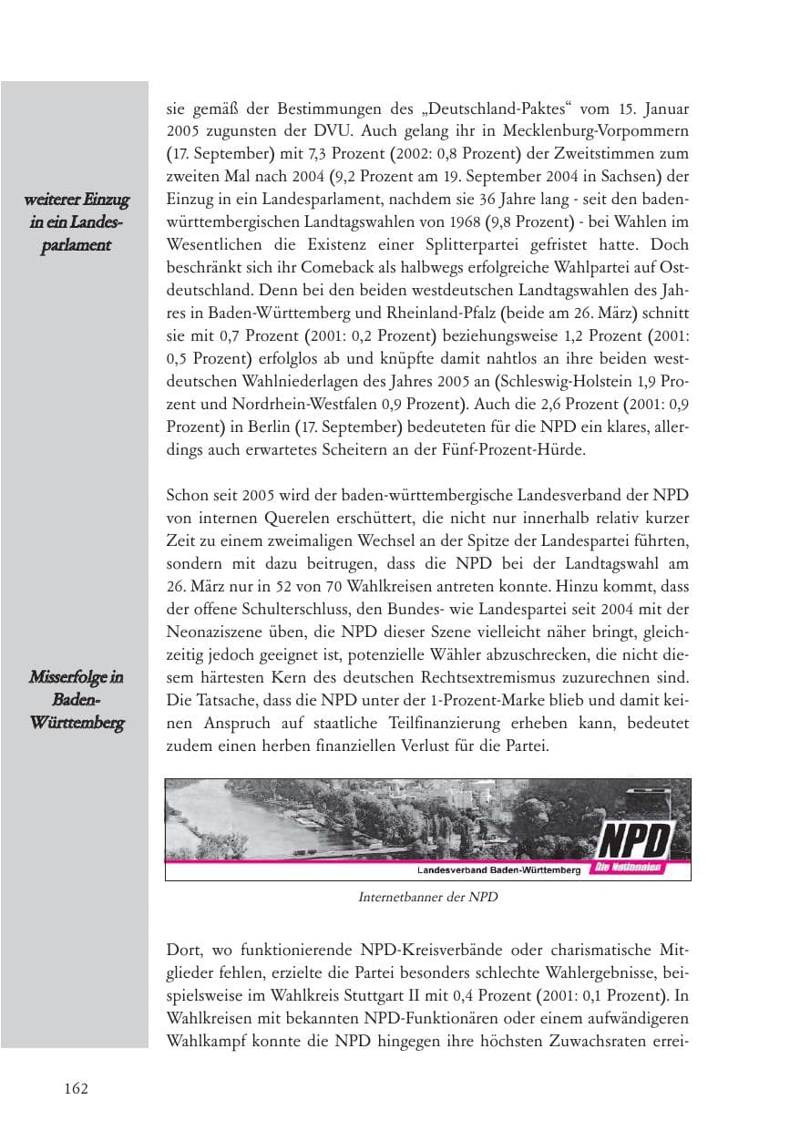 Seite 163 des Verfassungsschutzbericht 2006 Baden-Württemberg