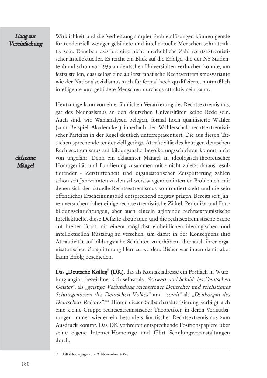 Seite 181 des Verfassungsschutzbericht 2006 Baden-Württemberg