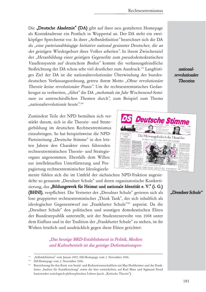 Seite 182 des Verfassungsschutzbericht 2006 Baden-Württemberg