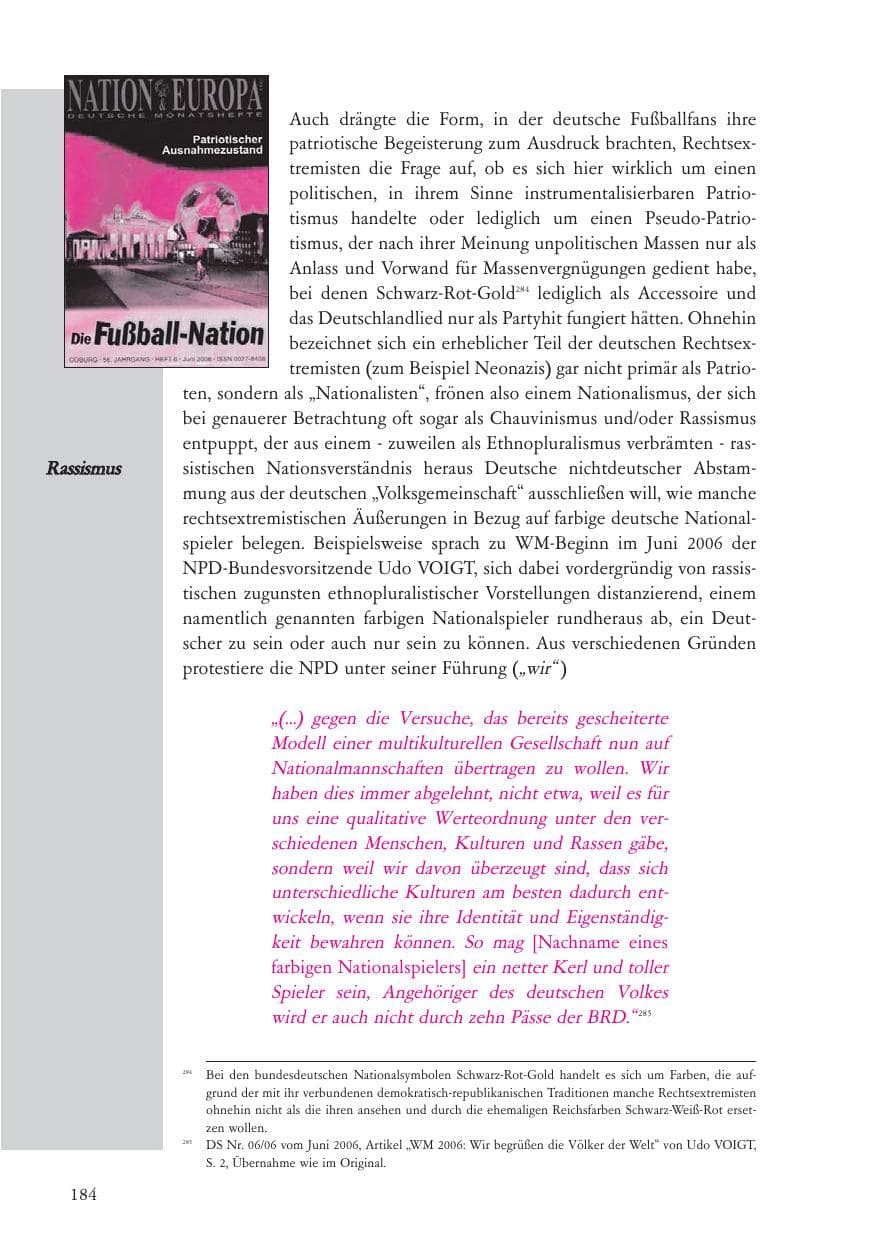 Seite 185 des Verfassungsschutzbericht 2006 Baden-Württemberg