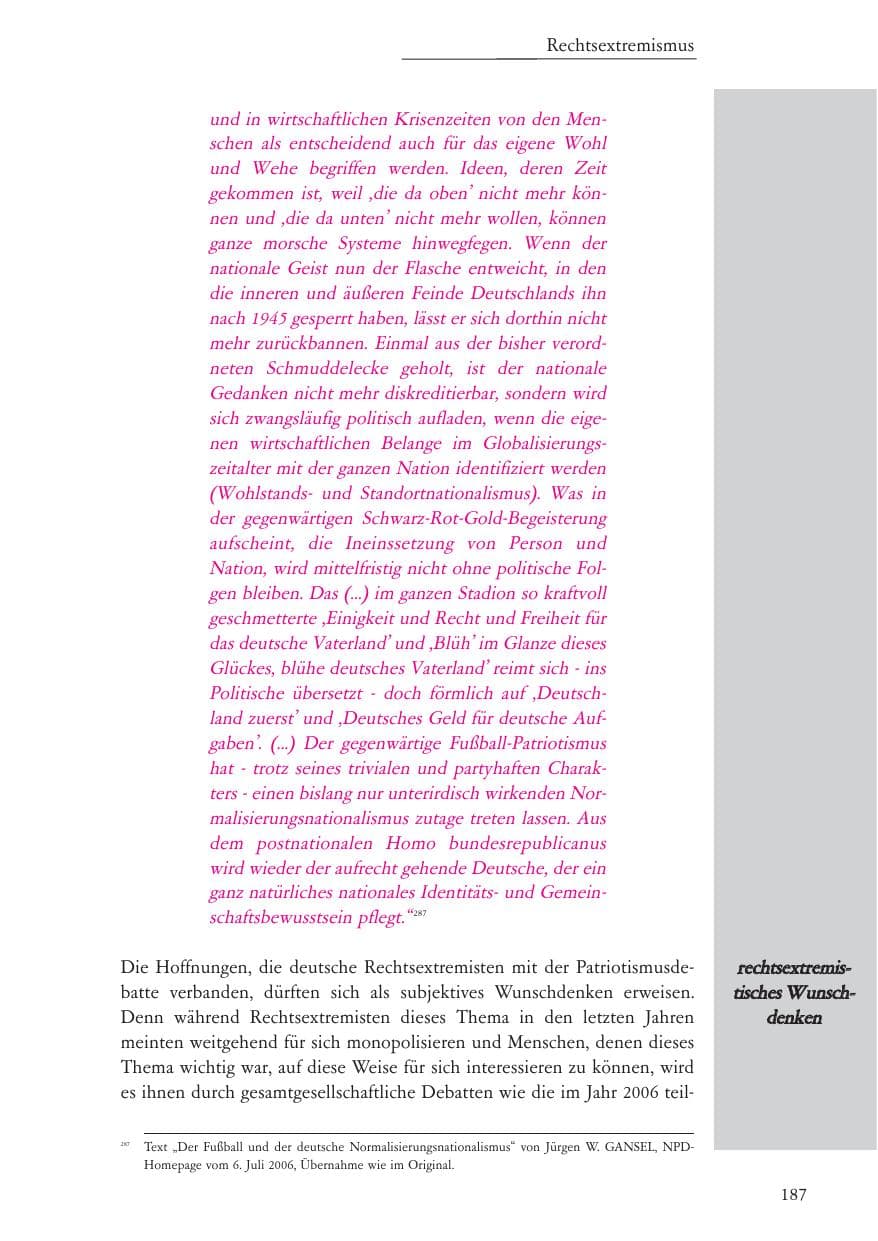 Seite 188 des Verfassungsschutzbericht 2006 Baden-Württemberg