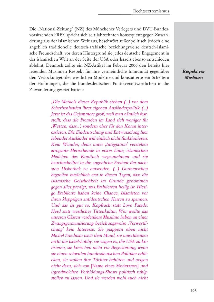 Seite 194 des Verfassungsschutzbericht 2006 Baden-Württemberg