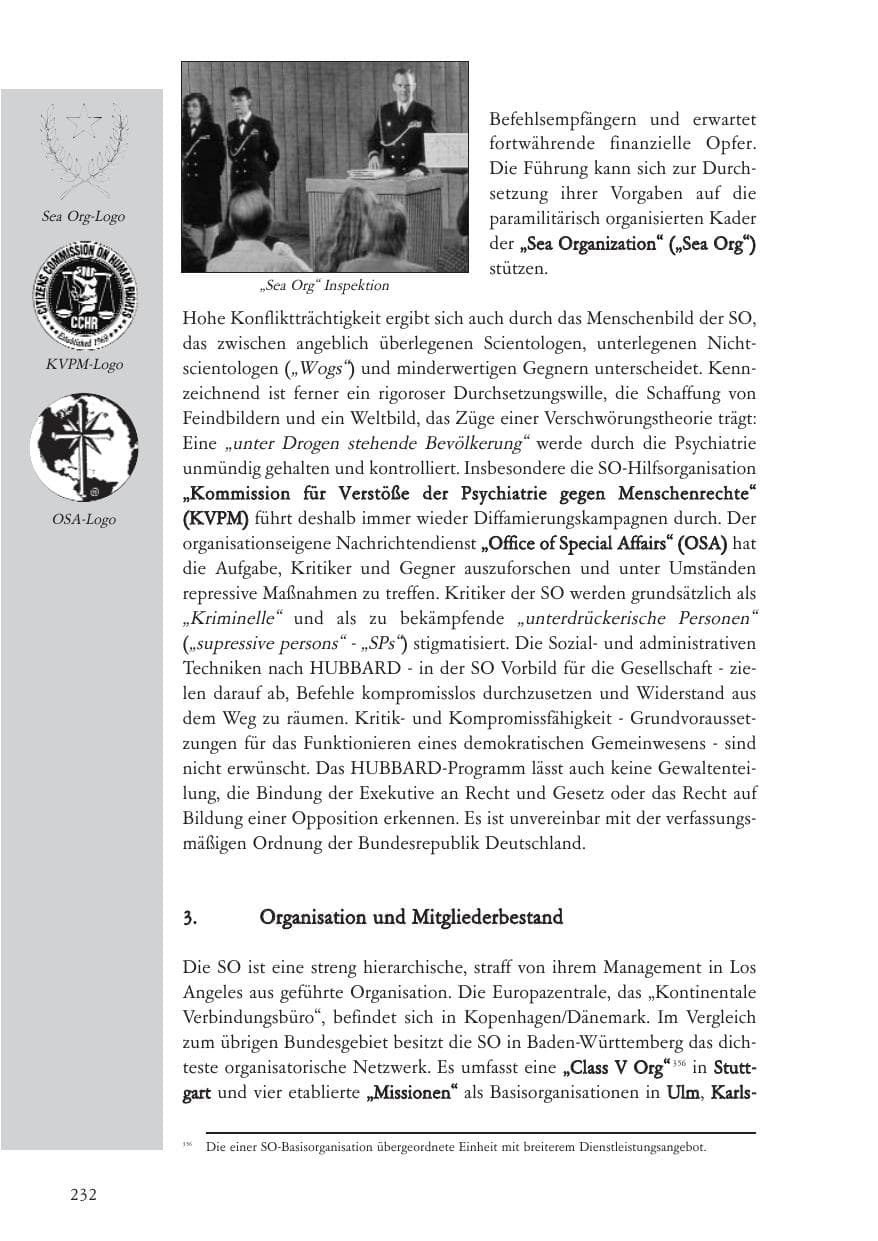 Seite 233 des Verfassungsschutzbericht 2006 Baden-Württemberg