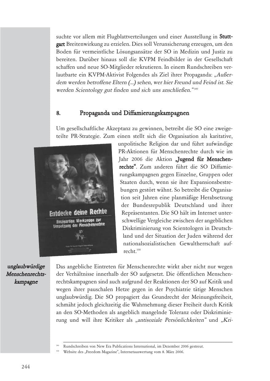 Seite 245 des Verfassungsschutzbericht 2006 Baden-Württemberg