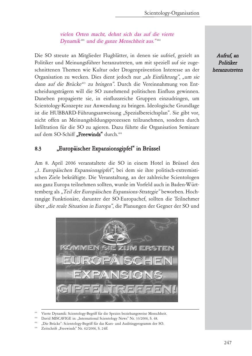 Seite 248 des Verfassungsschutzbericht 2006 Baden-Württemberg