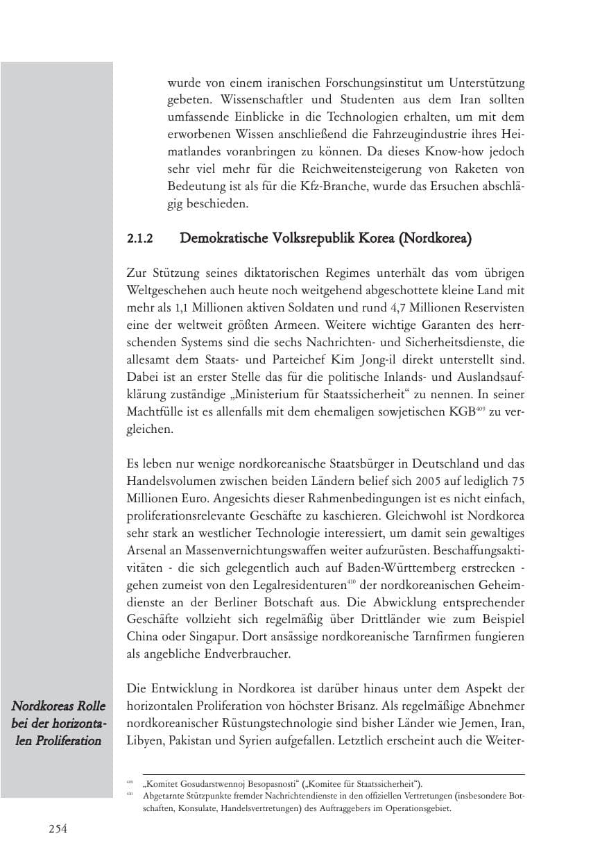 Seite 255 des Verfassungsschutzbericht 2006 Baden-Württemberg