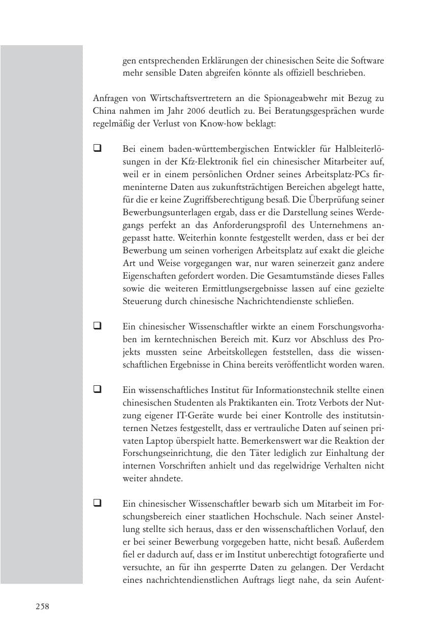 Seite 259 des Verfassungsschutzbericht 2006 Baden-Württemberg