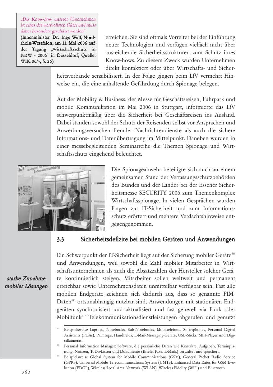 Seite 263 des Verfassungsschutzbericht 2006 Baden-Württemberg