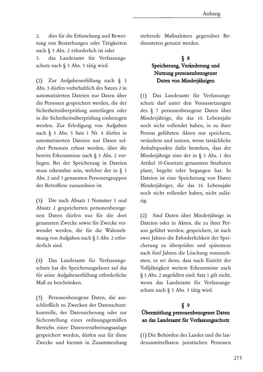 Seite 276 des Verfassungsschutzbericht 2006 Baden-Württemberg