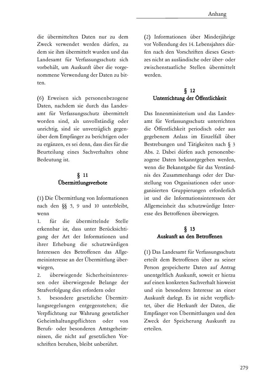 Seite 280 des Verfassungsschutzbericht 2006 Baden-Württemberg