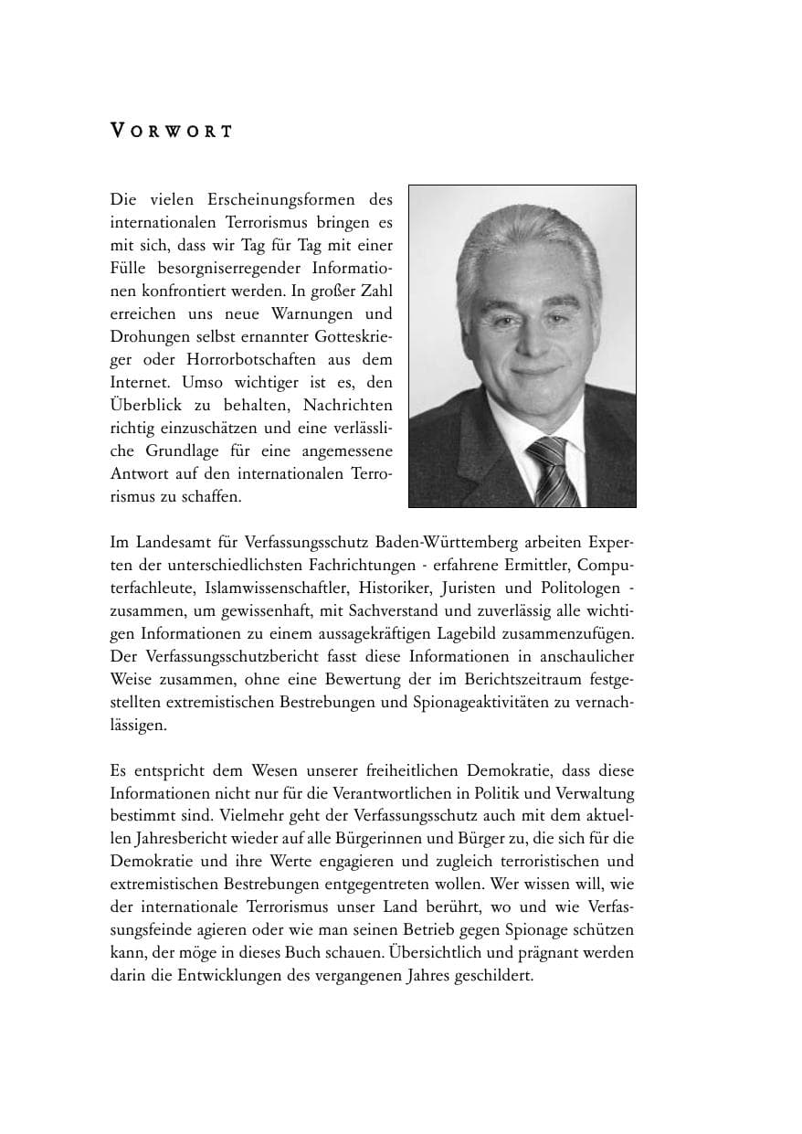Seite 4 des Verfassungsschutzbericht 2006 Baden-Württemberg