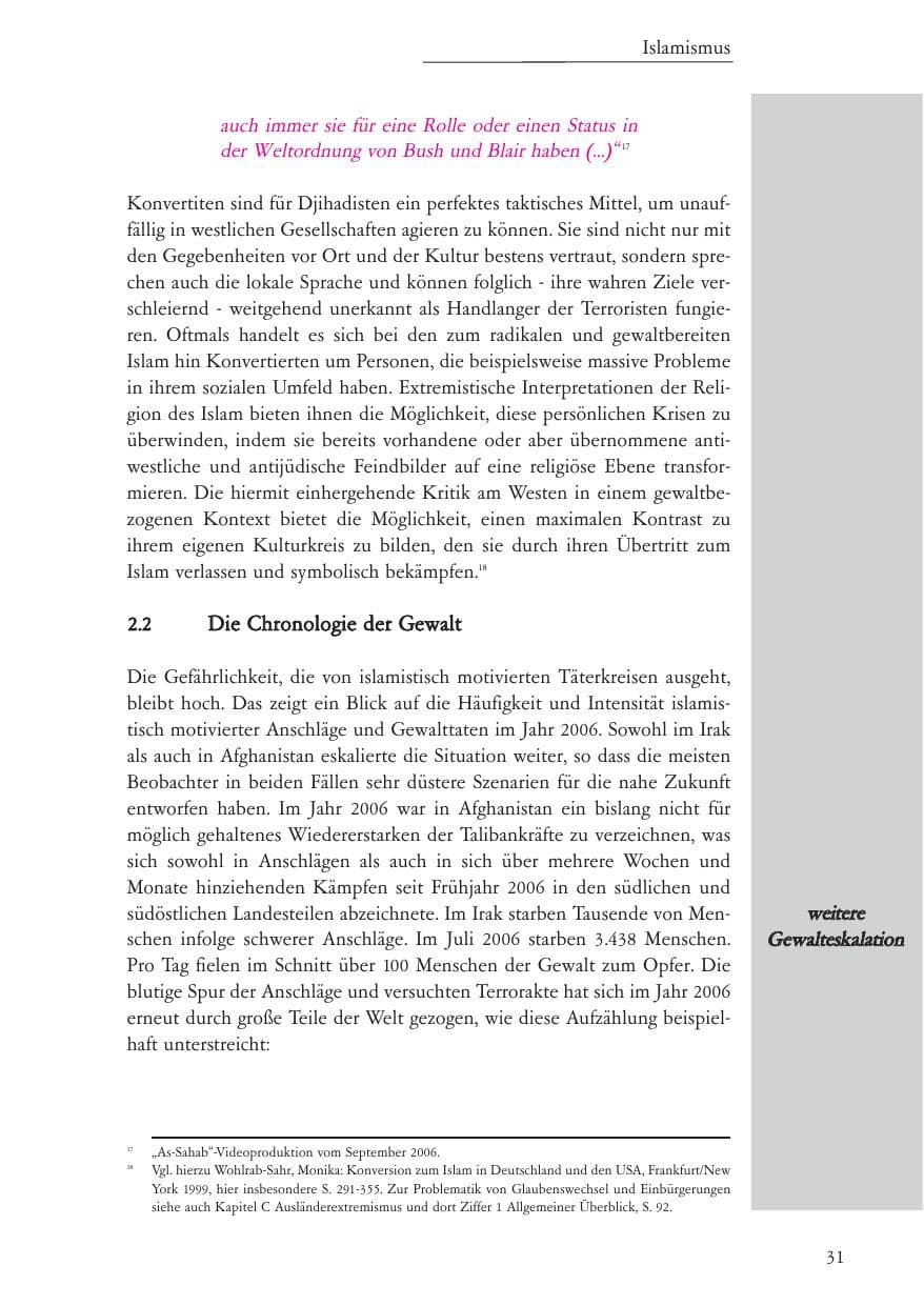 Seite 32 des Verfassungsschutzbericht 2006 Baden-Württemberg