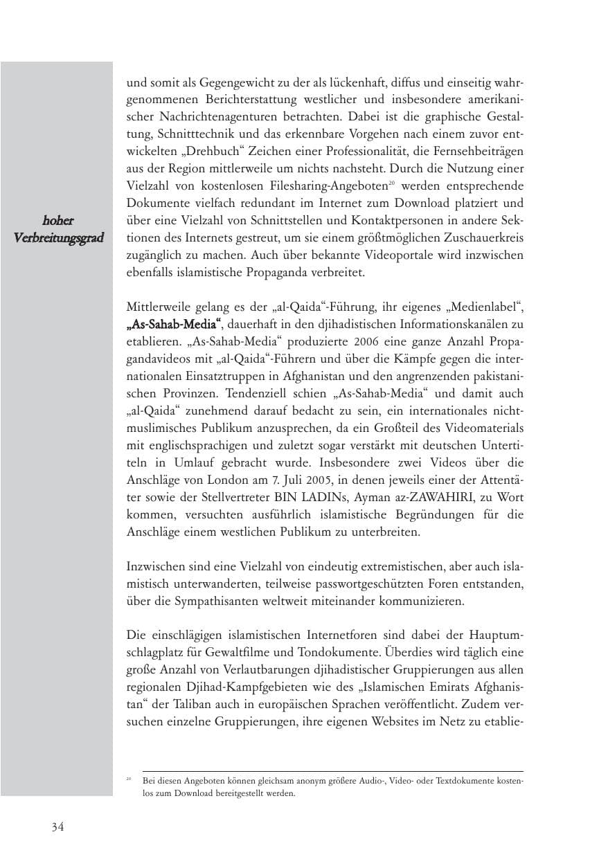 Seite 35 des Verfassungsschutzbericht 2006 Baden-Württemberg