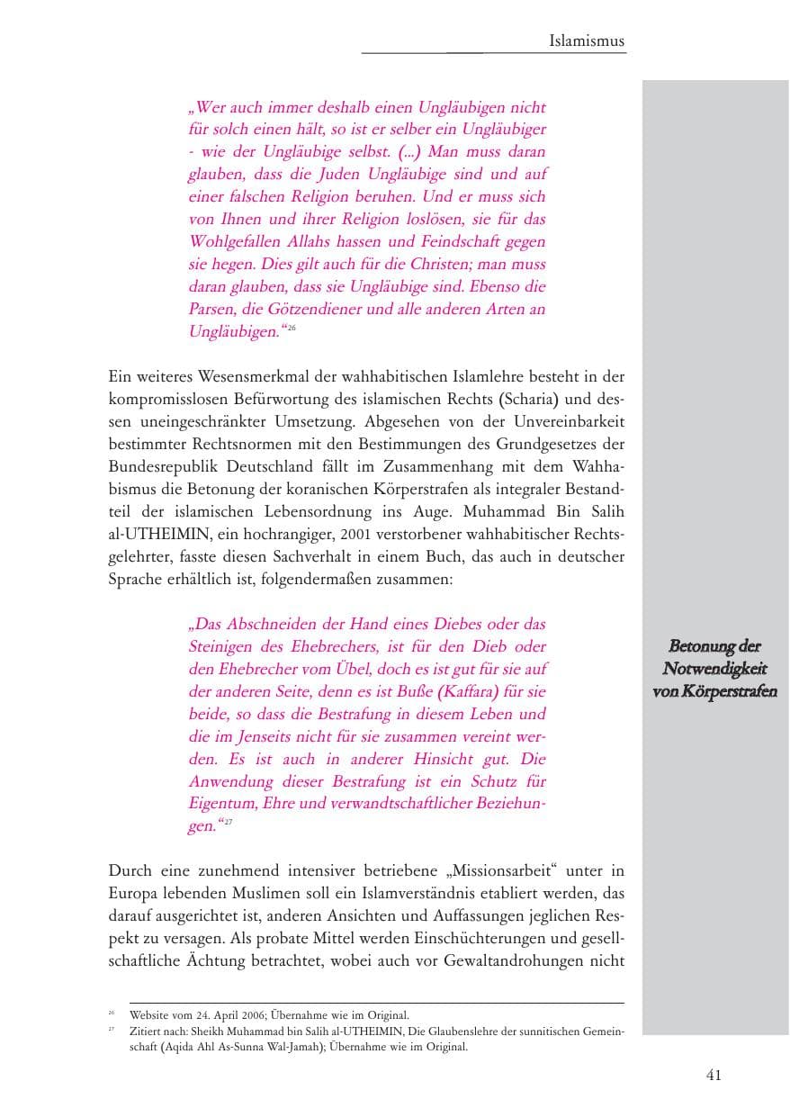 Seite 42 des Verfassungsschutzbericht 2006 Baden-Württemberg