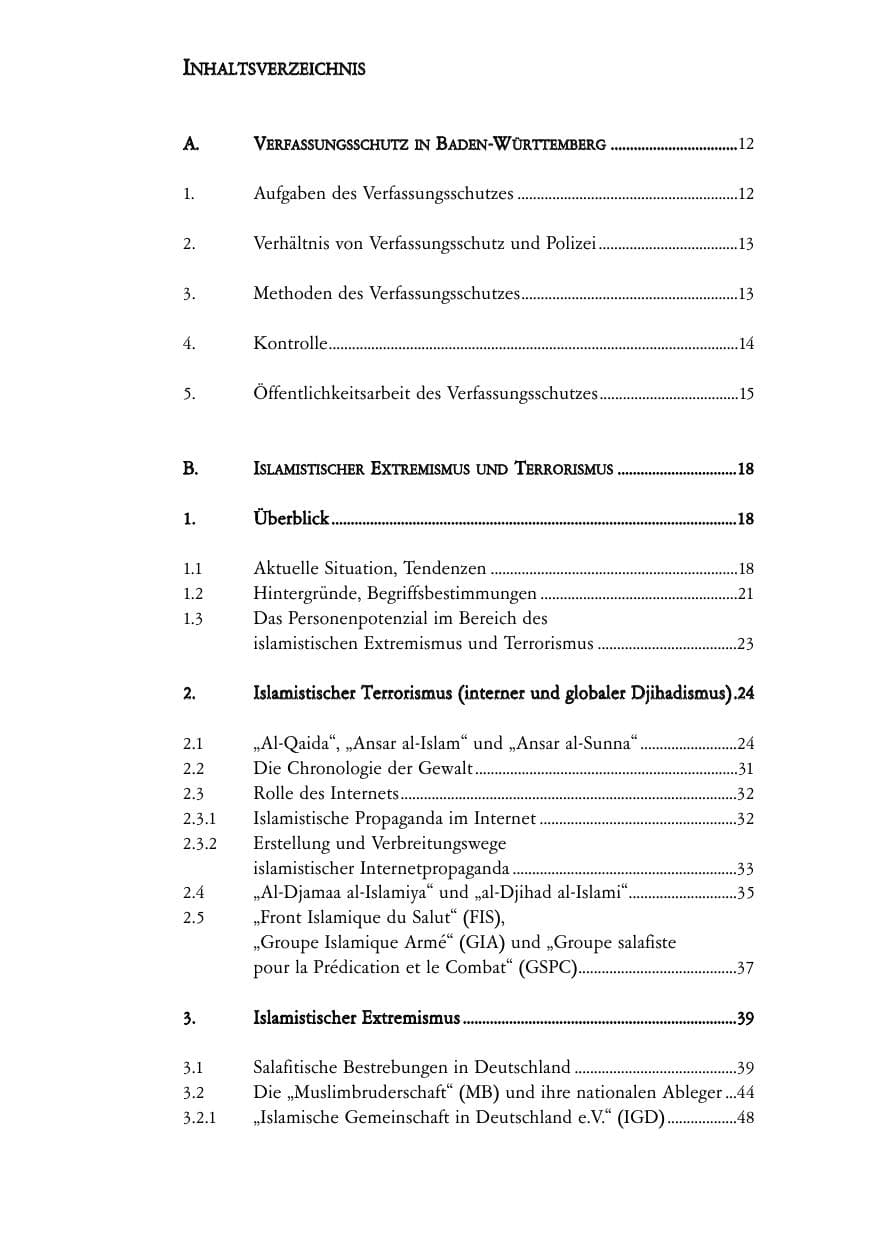 Seite 7 des Verfassungsschutzbericht 2006 Baden-Württemberg