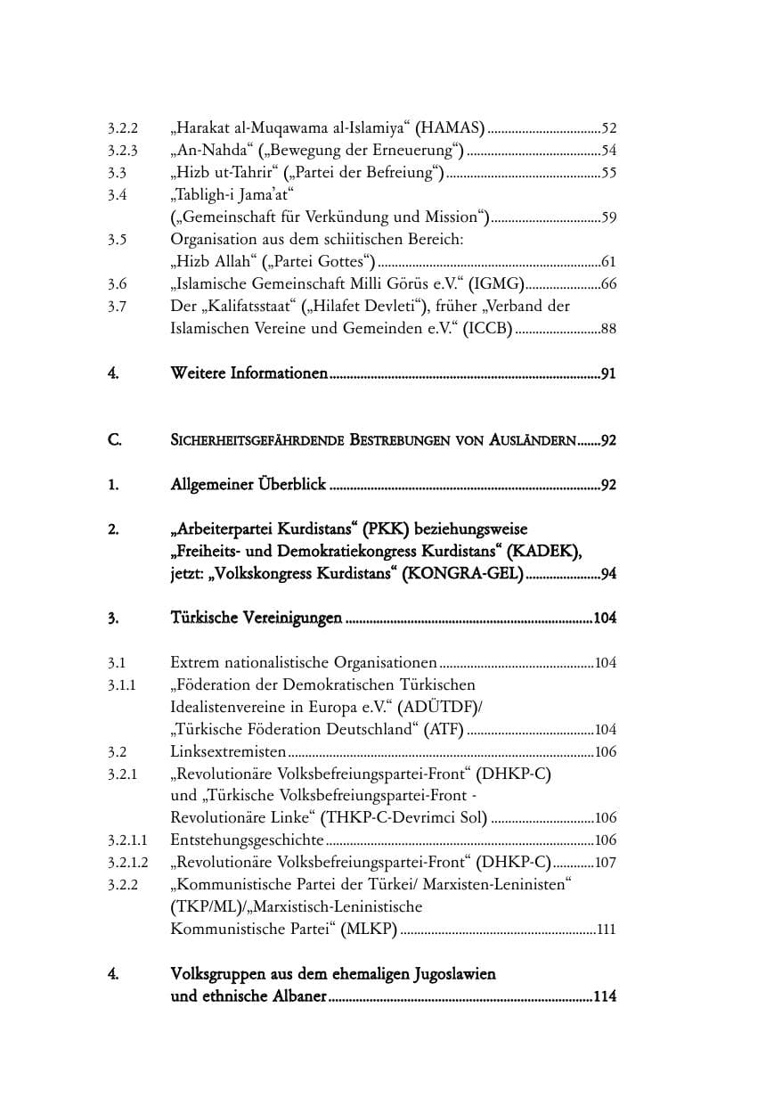 Seite 8 des Verfassungsschutzbericht 2006 Baden-Württemberg