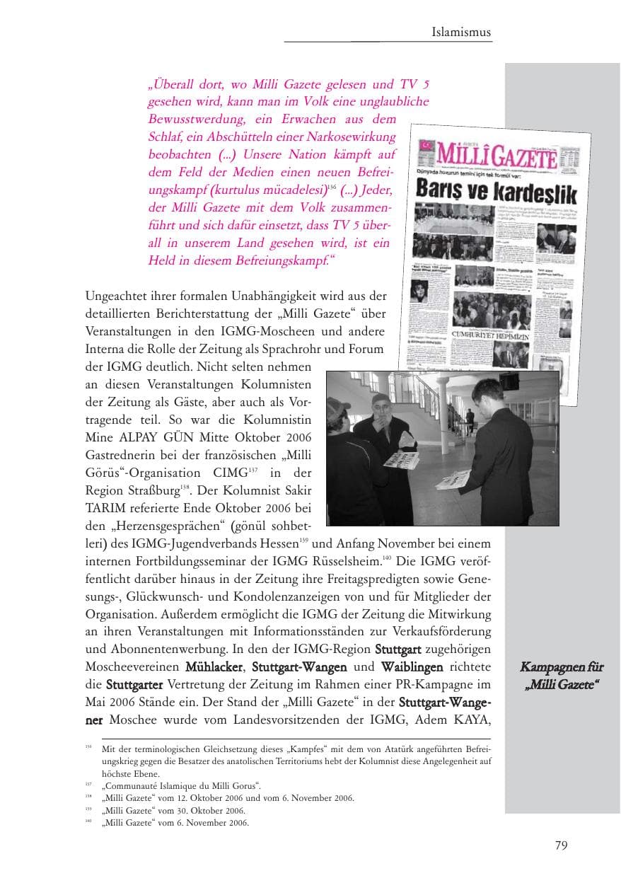 Seite 80 des Verfassungsschutzbericht 2006 Baden-Württemberg