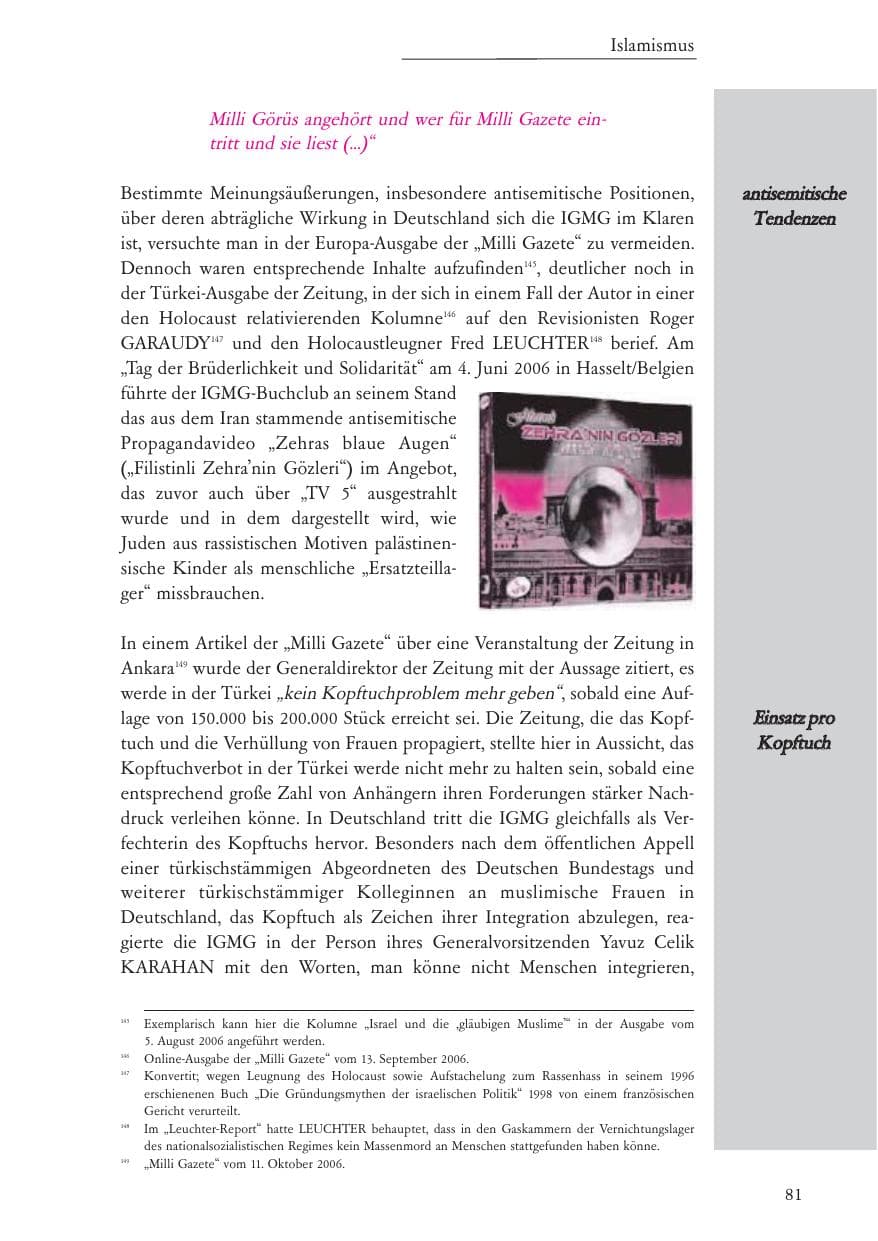 Seite 82 des Verfassungsschutzbericht 2006 Baden-Württemberg