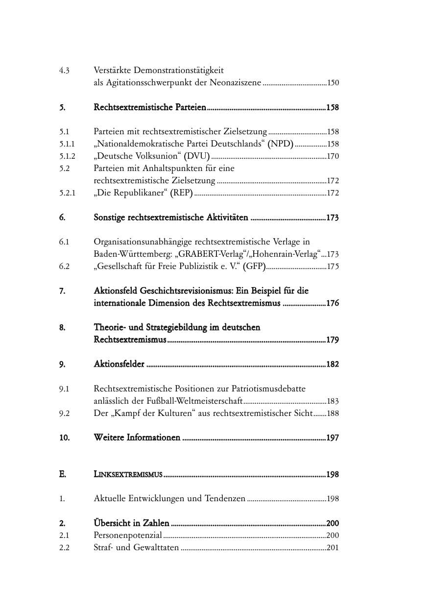 Seite 10 des Verfassungsschutzbericht 2006 Baden-Württemberg