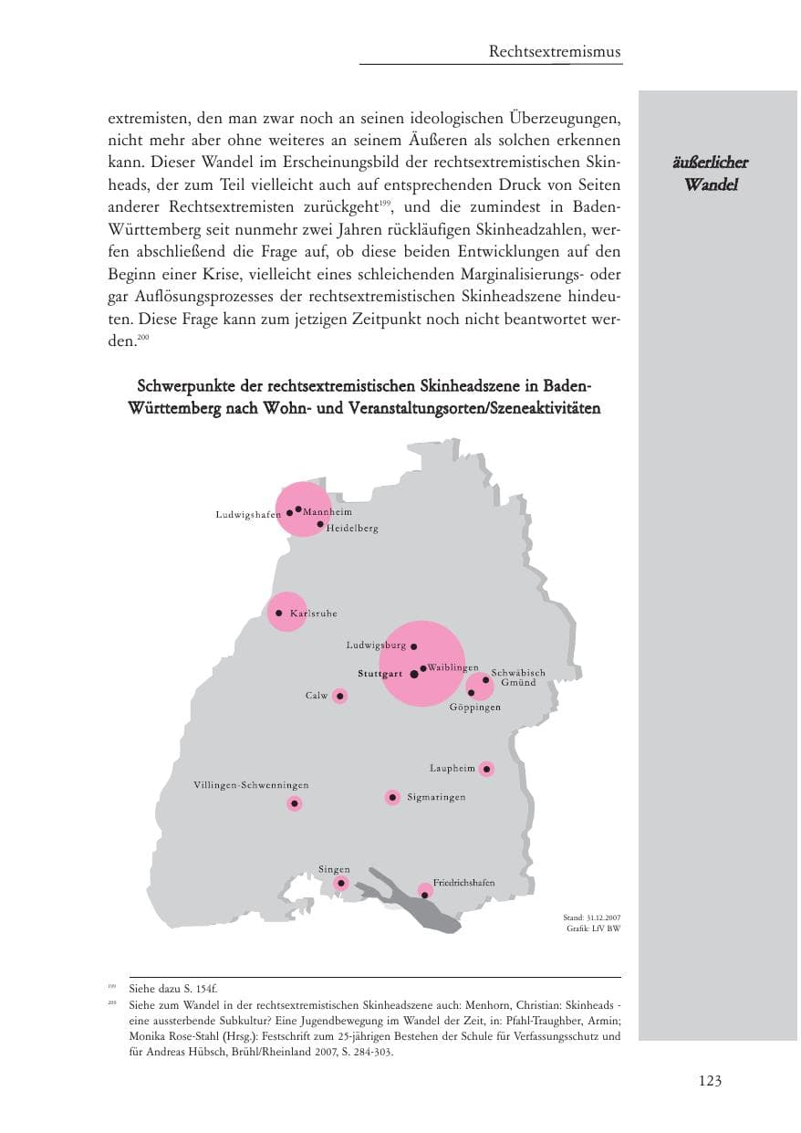 Seite 124 des Verfassungsschutzbericht 2007 Baden-Württemberg