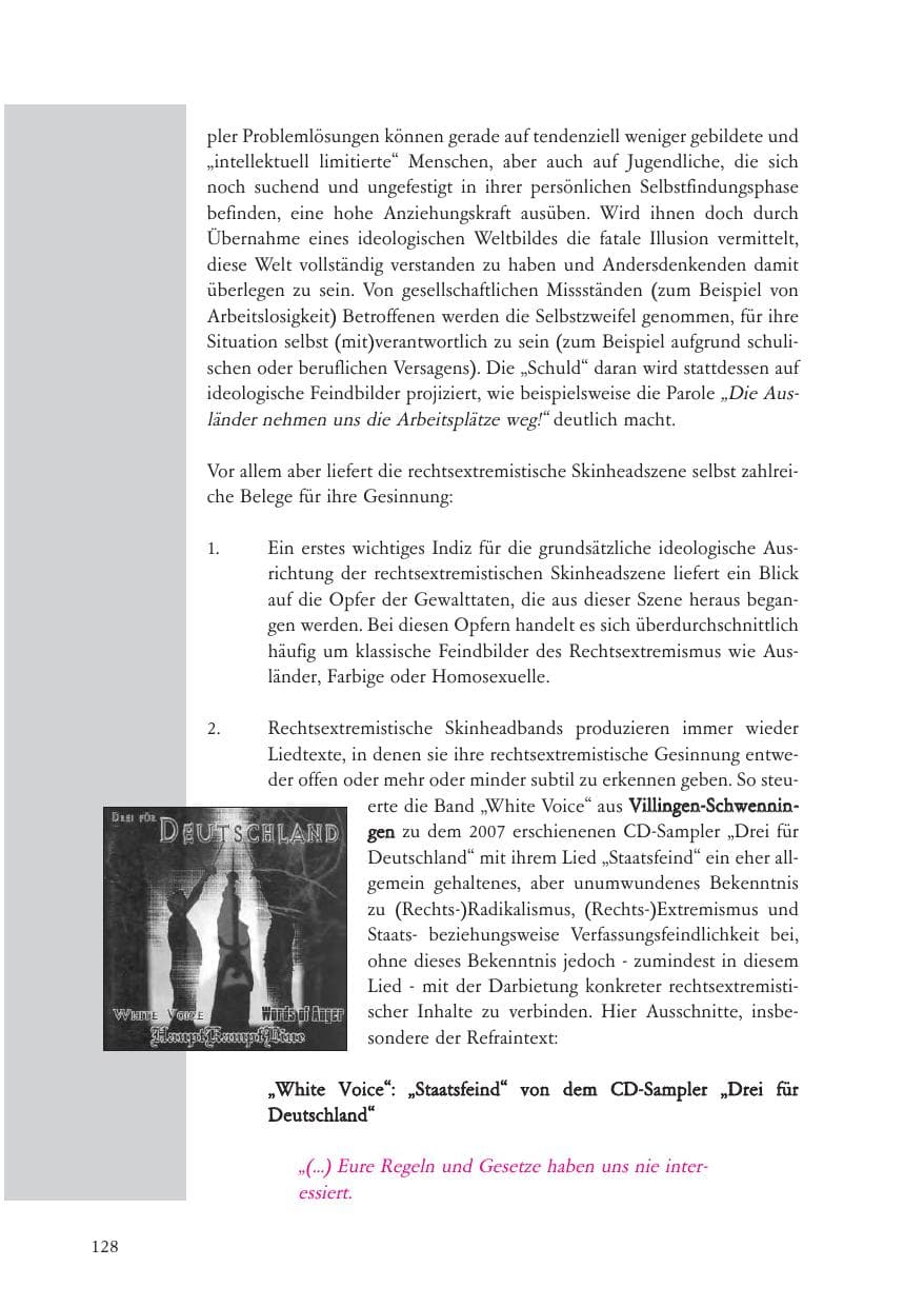 Seite 129 des Verfassungsschutzbericht 2007 Baden-Württemberg