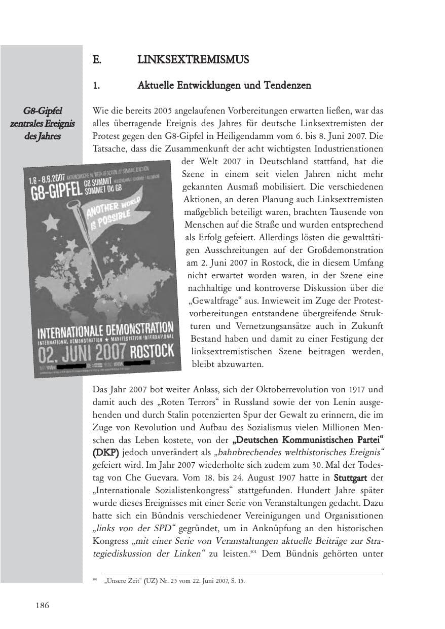 Seite 187 des Verfassungsschutzbericht 2007 Baden-Württemberg