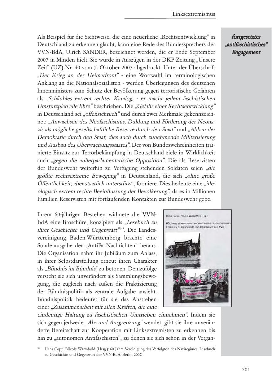 Seite 202 des Verfassungsschutzbericht 2007 Baden-Württemberg