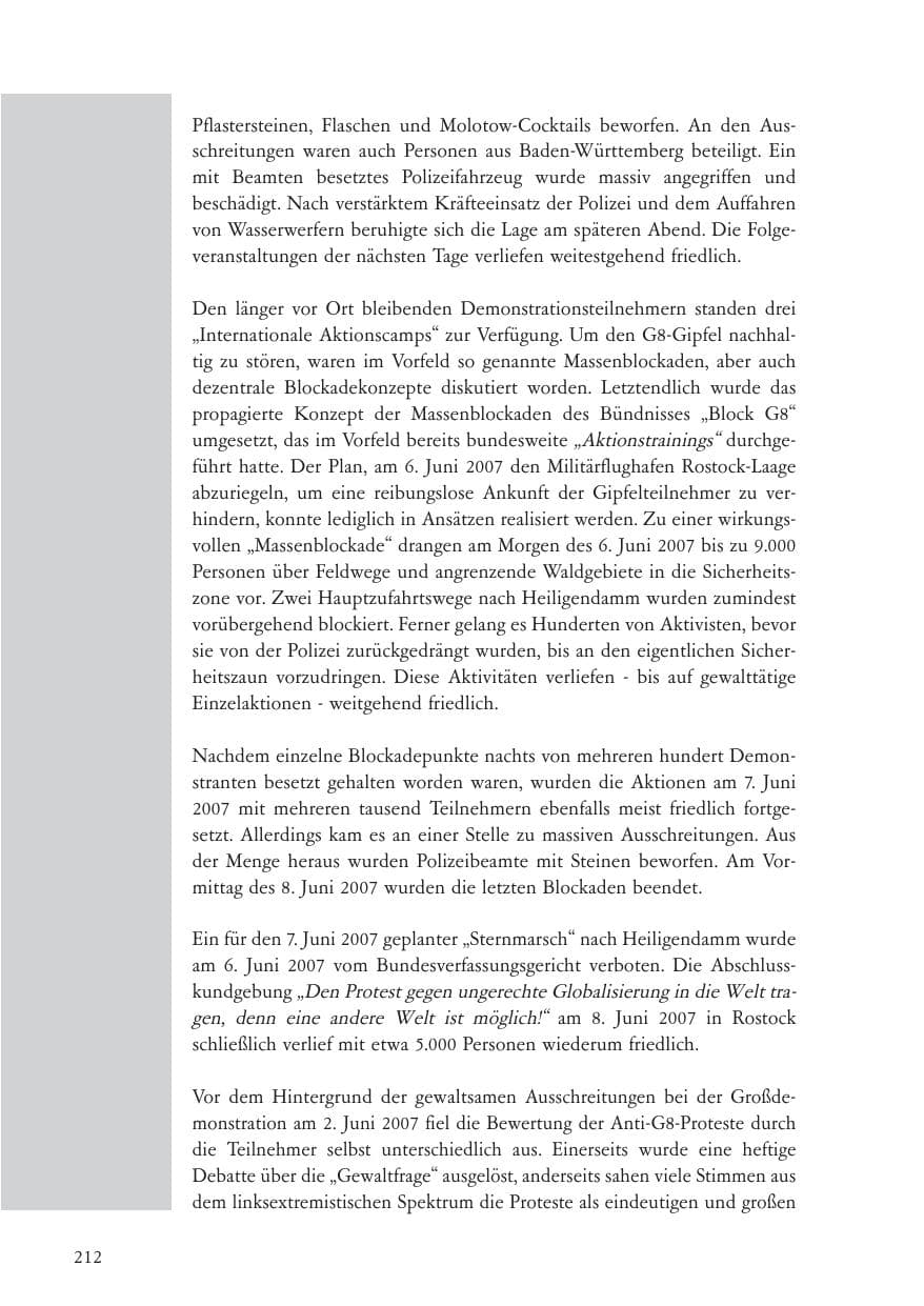 Seite 213 des Verfassungsschutzbericht 2007 Baden-Württemberg