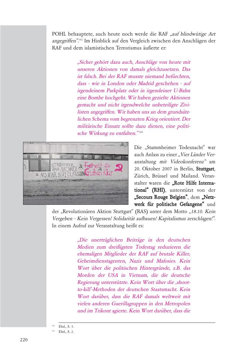 Seite 221 des Verfassungsschutzbericht 2007 Baden-Württemberg