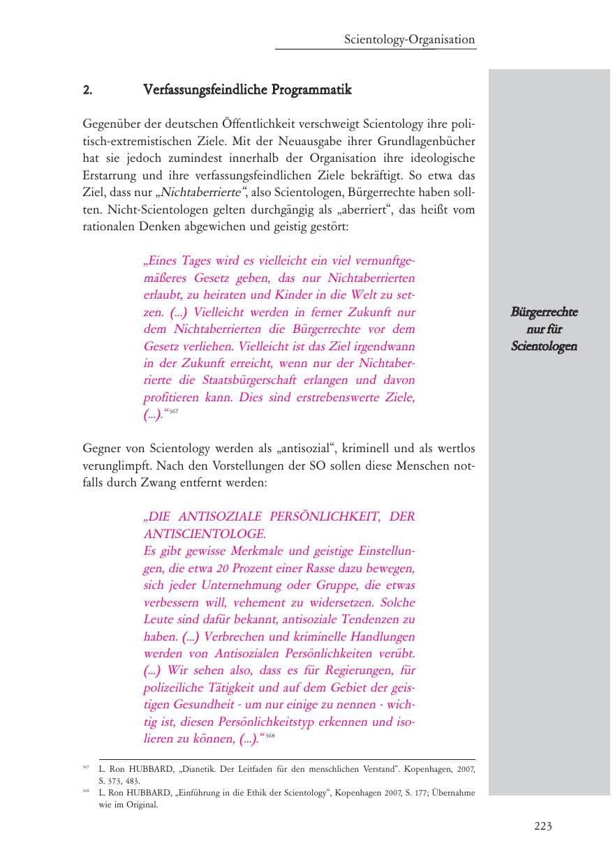 Seite 224 des Verfassungsschutzbericht 2007 Baden-Württemberg