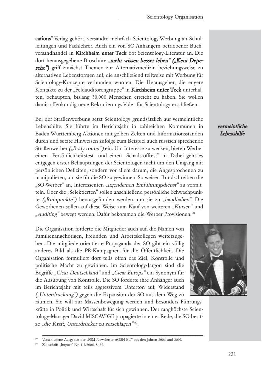 Seite 232 des Verfassungsschutzbericht 2007 Baden-Württemberg