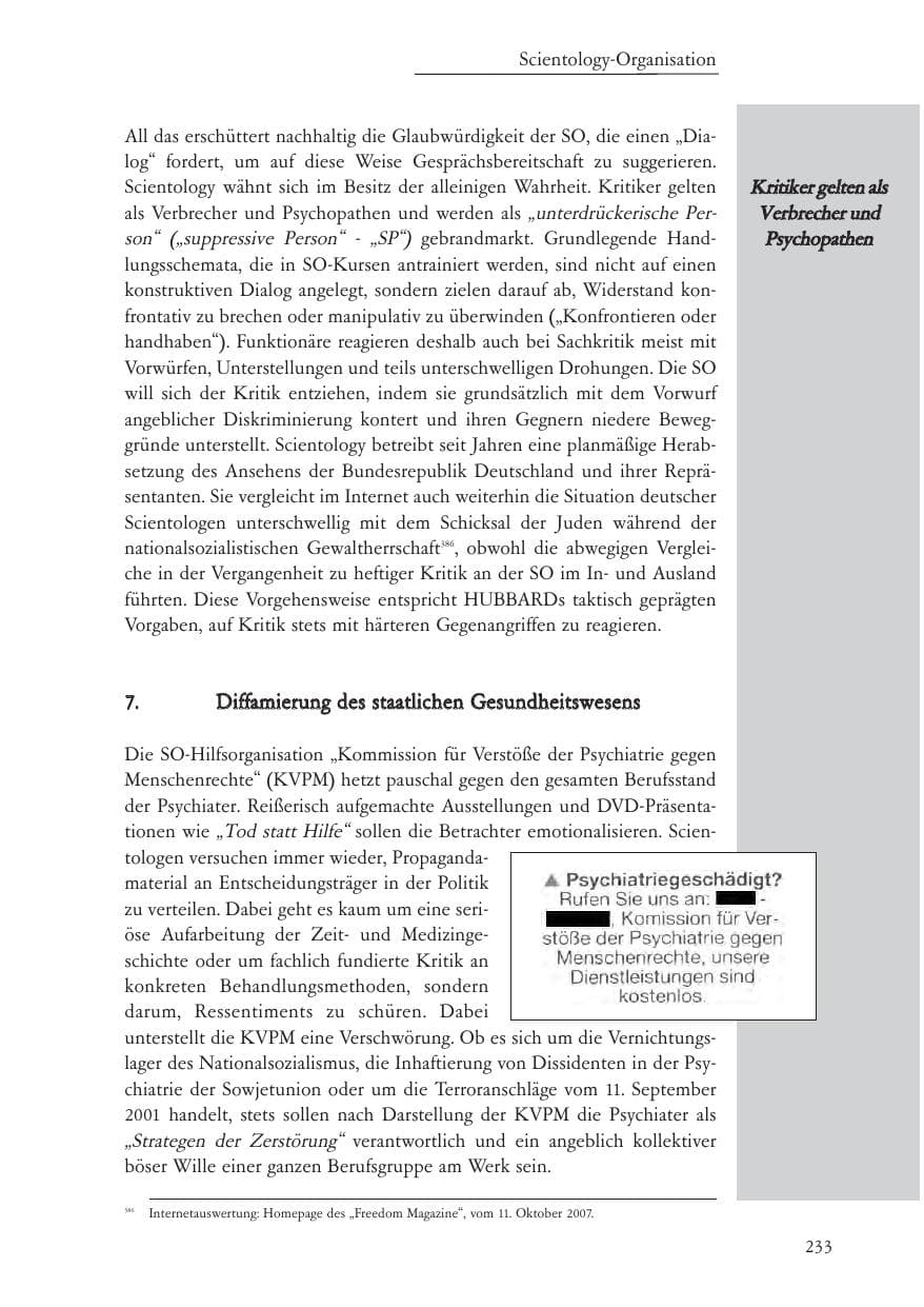 Seite 234 des Verfassungsschutzbericht 2007 Baden-Württemberg