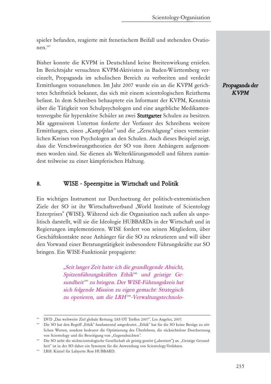 Seite 236 des Verfassungsschutzbericht 2007 Baden-Württemberg