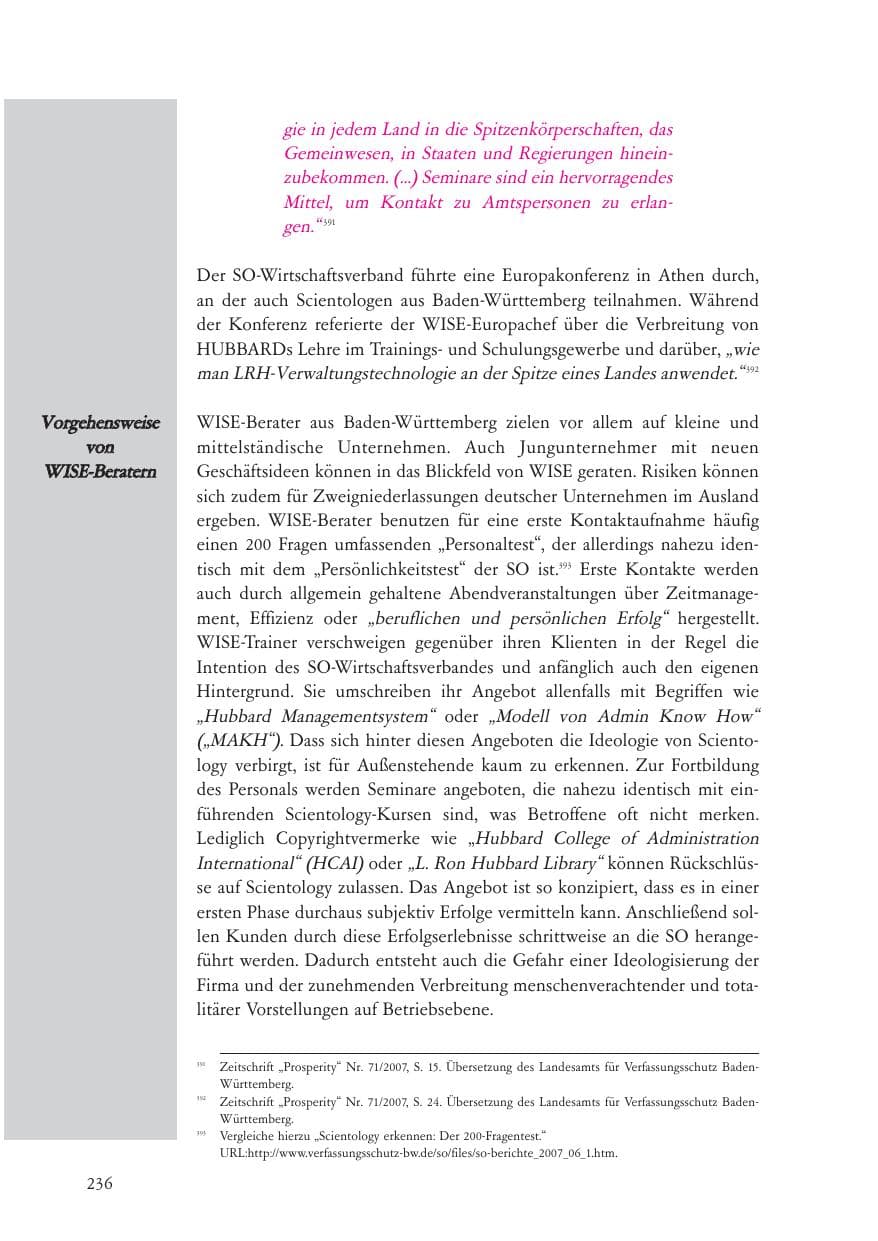 Seite 237 des Verfassungsschutzbericht 2007 Baden-Württemberg