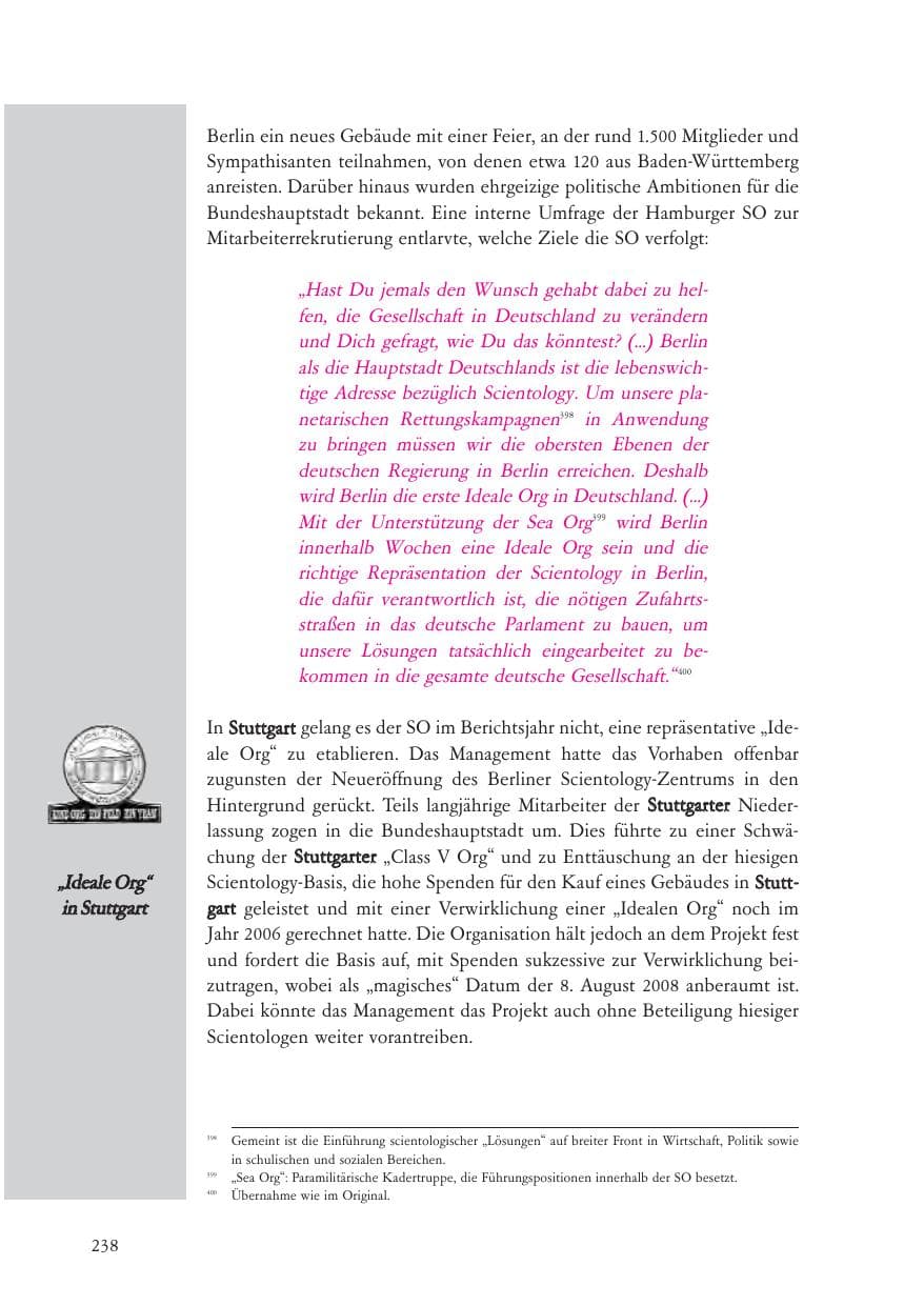 Seite 239 des Verfassungsschutzbericht 2007 Baden-Württemberg